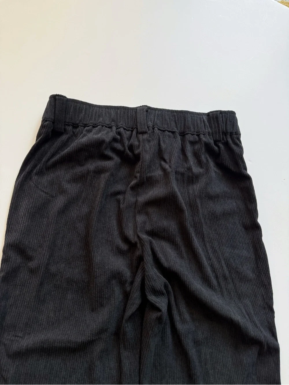Halara Black Zipper Pocket Corduroy Casual Pants size S Tall Small Tall NEW
